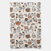 Patroon voor objecten in theewinkels en koffie theedoek (Verticaal)