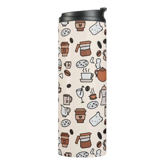 Patroon voor objecten in theewinkels en koffie thermosbeker (Gedraaid links)