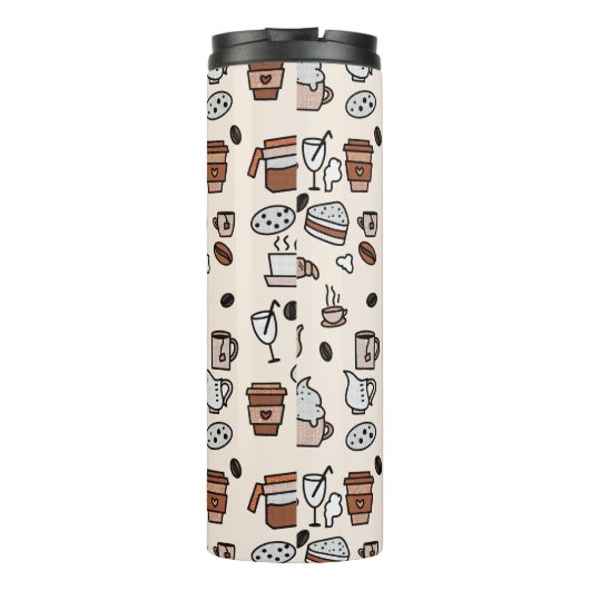 Patroon voor objecten in theewinkels en koffie thermosbeker (Achterkant)