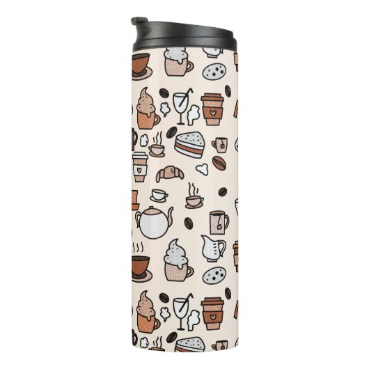 Patroon voor objecten in theewinkels en koffie thermosbeker (Geroteerd rechts)