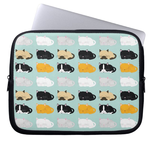 Patroon voor onbewerkte katten laptop sleeve (Voorkant)