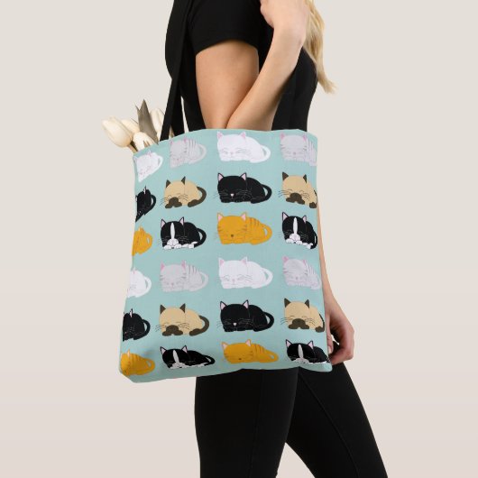 Patroon voor onbewerkte katten tote bag (Dichtbij)