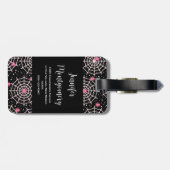 Patroon voor ongebruikte kobussen en spinnen bagagelabel (Achterkant horizontaal)