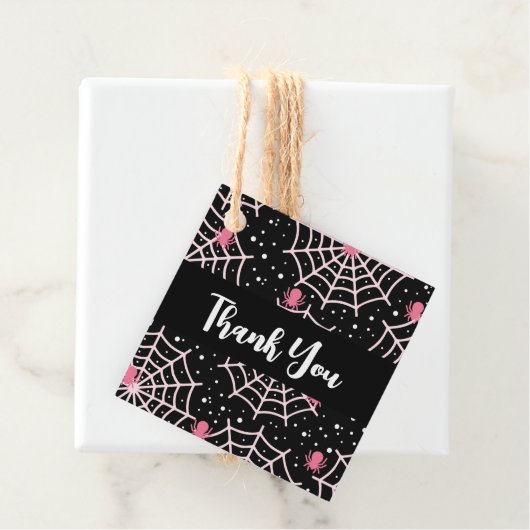 Patroon voor ongebruikte kobussen en spinnen bedankjes labels (In situ)