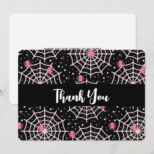 Patroon voor ongebruikte kobussen en spinnen bedankkaart (Voorkant / Achterkant)