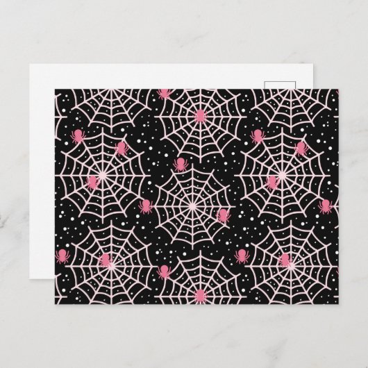 Patroon voor ongebruikte kobussen en spinnen briefkaart (Voorkant / Achterkant)