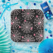 Patroon voor ongebruikte kobussen en spinnen papieren bordje (Feest)