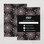 Patroon voor ongebruikte kobussen en spinnen RSVP kaartje (Voorkant / Achterkant)