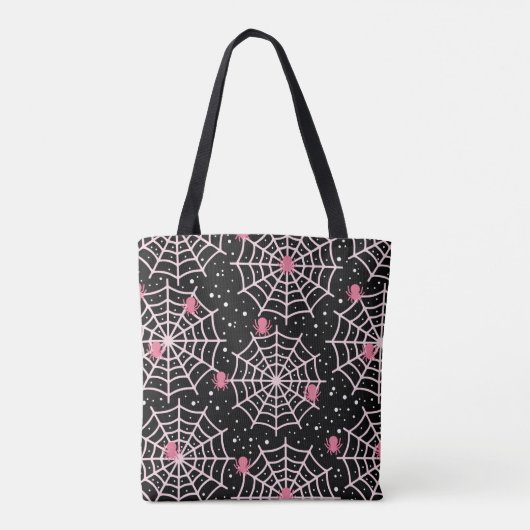 Patroon voor ongebruikte kobussen en spinnen tote bag (Achterkant)