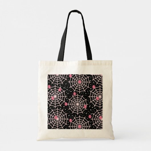 Patroon voor ongebruikte kobussen en spinnen tote bag (Achterkant)