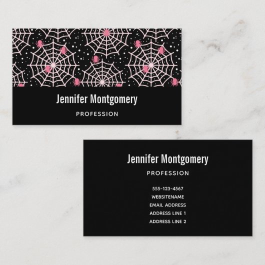 Patroon voor ongebruikte kobussen en spinnen visitekaartje (Voorkant / Achterkant)