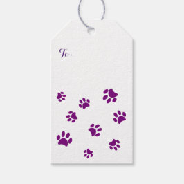 Patroon voor Paarse schilderafdrukken Cadeaulabel