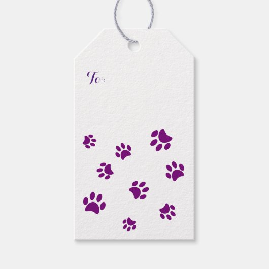 Patroon voor Paarse schilderafdrukken Cadeaulabel (Voorkant)