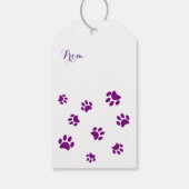 Patroon voor Paarse schilderafdrukken Cadeaulabel (Achterkant)