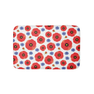 Patroon voor papavers en cornbloemen badmat