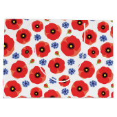 Patroon voor papavers en cornbloemen groot cadeauzakje (Achterkant)