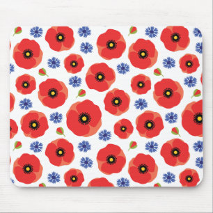 Patroon voor papavers en cornbloemen muismat