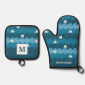 Patroon voor papierbakken ovenwant & pannenlap set (Voorkant)