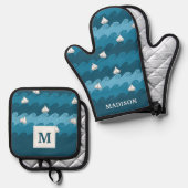 Patroon voor papierbakken ovenwant & pannenlap set (Voorkant / Achterkant)