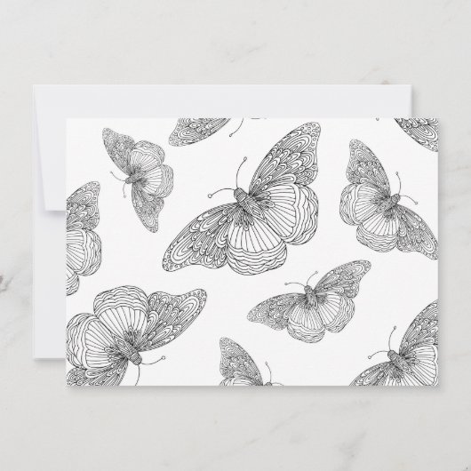 Patroon voor pen en inktvlinder bedankkaart (Achterkant)