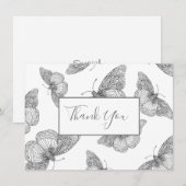 Patroon voor pen en inktvlinder bedankkaart (Voorkant / Achterkant)