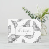 Patroon voor pen en inktvlinder bedankkaart (Staand voorkant)