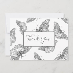Patroon voor pen en inktvlinder bedankkaart