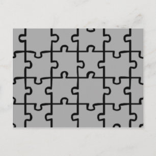 Patroon voor puzzelstukjes Jigzaag 4 Briefkaart