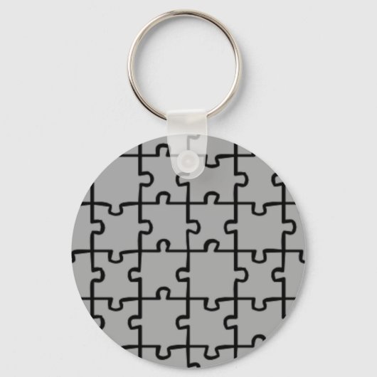 Patroon voor puzzelstukjes Jigzaag 4 Sleutelhanger (Voorkant)