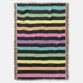 Patroon voor regenboog en zwarte strepen deken (Voorkant Verticaal)