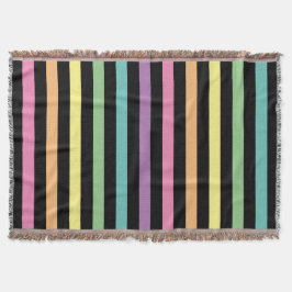 Patroon voor regenboog en zwarte strepen deken