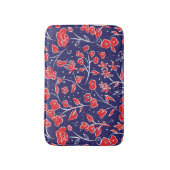 Patroon voor rode en blauwe bloemen badmat (Voorkant Verticaal)