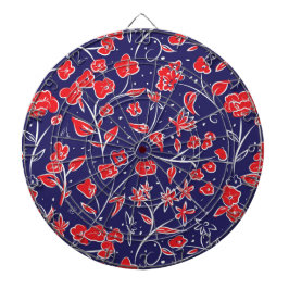 Patroon voor rode en blauwe bloemen dartbord