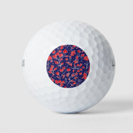 Patroon voor rode en blauwe bloemen golfballen