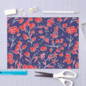 Patroon voor rode en blauwe bloemen tissuepapier (Craft)