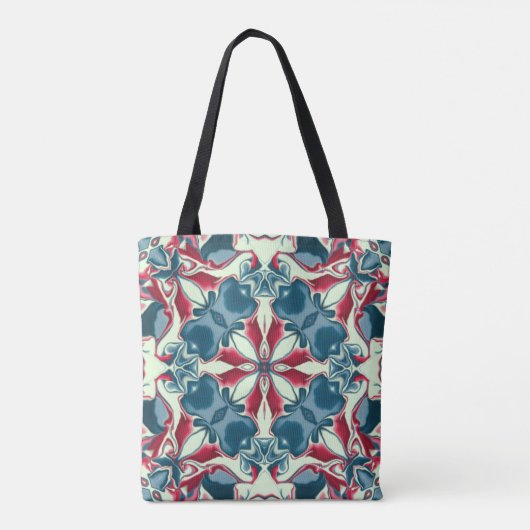 Patroon voor rode en blauwe kaleidoscoop #1 tote bag (Achterkant)