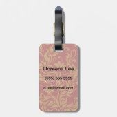 Patroon voor rode en gouden flora bagagelabel (Achterkant verticaal)