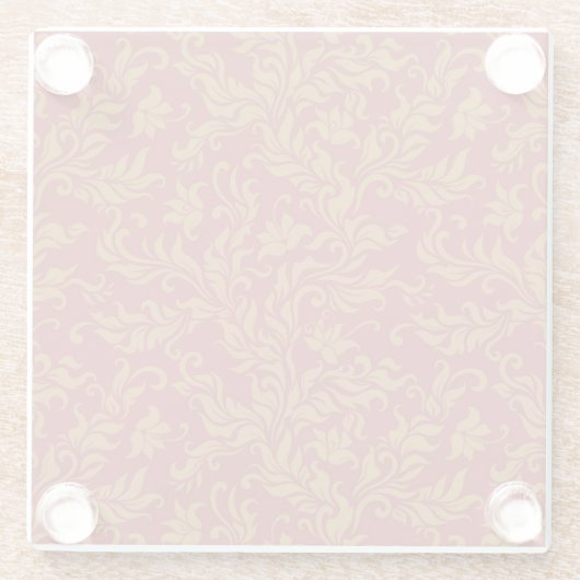 Patroon voor rode en gouden flora glazen onderzetter (Achterkant)