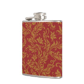 Patroon voor rode en gouden flora heupfles (Links)