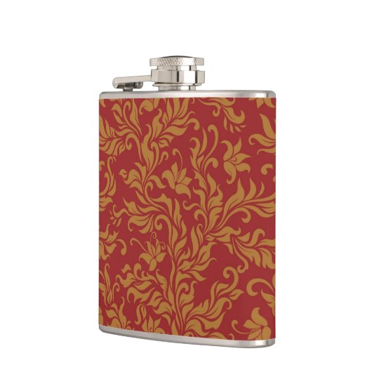 Patroon voor rode en gouden flora heupfles (Links)