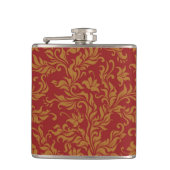 Patroon voor rode en gouden flora heupfles (Voorkant)