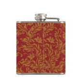 Patroon voor rode en gouden flora heupfles (Achterkant)