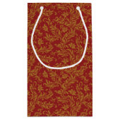 Patroon voor rode en gouden flora klein cadeauzakje (Achterkant)