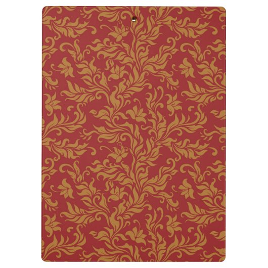 Patroon voor rode en gouden flora klembord (Achterkant)