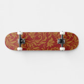 Patroon voor rode en gouden flora skateboard (Horizontaal)