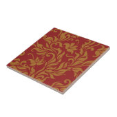 Patroon voor rode en gouden flora tegeltje (Zijkant)