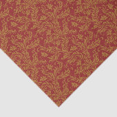 Patroon voor rode en gouden flora tissuepapier (Detail)