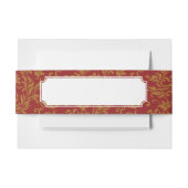 Patroon voor rode en gouden flora uitnodigingen wikkel (Voorkant Voorbeeld)