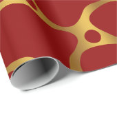 Patroon voor rode en gouden Giraffe Cadeaupapier (Rol Hoek)