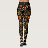 Patroon voor rode en gouden kerstversieringen leggings (Achterkant)